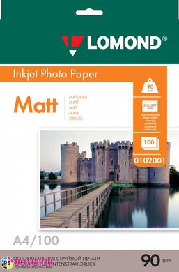 Фотобумага 90 г/м2 формат А4 100 листов матовая Lomond