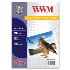 Фотопапір 100 г/м2 формат А4 100 аркушів матовий WWM