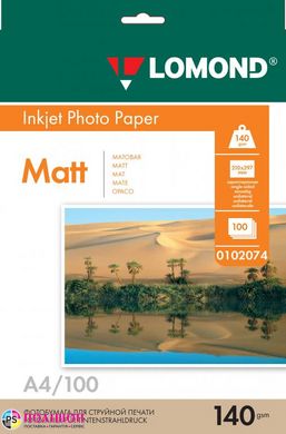 Фотобумага 140 г/м2 формат А4 100 листов матовая Lomond