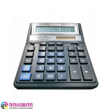 Калькулятор Citizen SDC-888 XBL, бухгалтерський, 12 розрядів, синій
