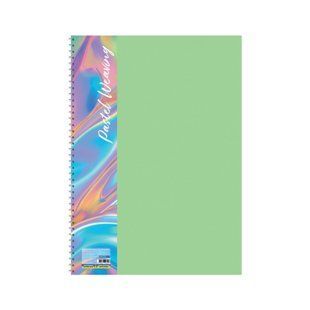 Блокнот на спіралі А4 Economix Pastel Weaving 80 аркушів клітинка пластикова обкладинка зелений (E20310_green)