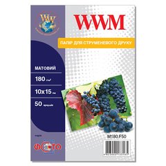 Фотобумага 180 г/м2 формат 10х15 50 листов матовая WWM