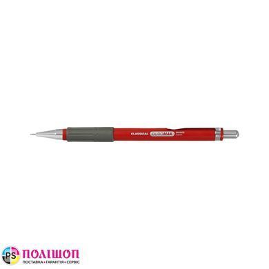 Олівець механічний BUROMAX Classical, HB 0.5 мм, з грипом, червоний корпус