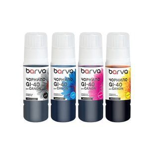 Набор чернил Barva для Canon GI-40 OneKey, 4x70 мл, пигментные/водорастворимые