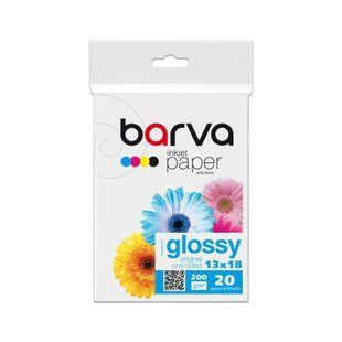 Фотопапір 200 г/м2 формат 13x18 20 аркушів глянцевий Original Barva