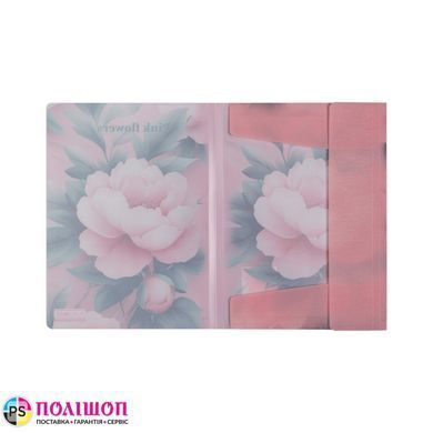 Пластиковая папка А4 на резинках полупрозрачная BUROMAX ARABESKI PEONY розовая