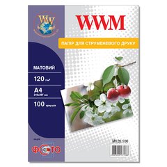 Фотобумага 120 г/м2 формат А4 100 листов матовая WWM
