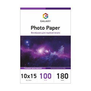 Фотобумага 180 г/м2 формат 10х15 100 листов глянцевая Galaxy