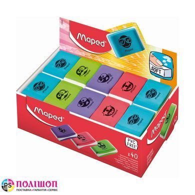 Набор из 4 ластиков Maped ESSENTIALS SOFT Color разного цвета