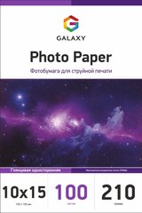 Фотобумага 210 г/м2 формат 10х15 100 листов глянцевая Galaxy