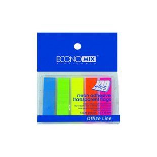 Стикеры-закладки Economix, 12х45, пластиковые, 125 шт