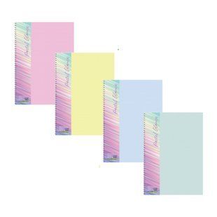 Набір блокнотів на спіралі Economix Pastel Glance А4 80 аркушів у клітинку, 4 шт. пастельні кольори (E20311-SET)