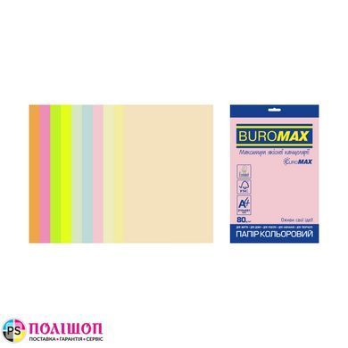 Набір кольорового паперу BUROMAX PASTEL+NEON EUROMAX, 10 кольорів, 20 аркушів, А4, 80 г/м&sup2;