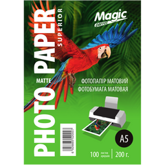 Фотопапір 200 г/м2 формат А5 100 аркушів матовий Magic