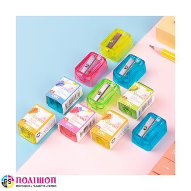 Точилка для олівців DELI EH034 COMIKO без контейнера, 1 отвір, зелена