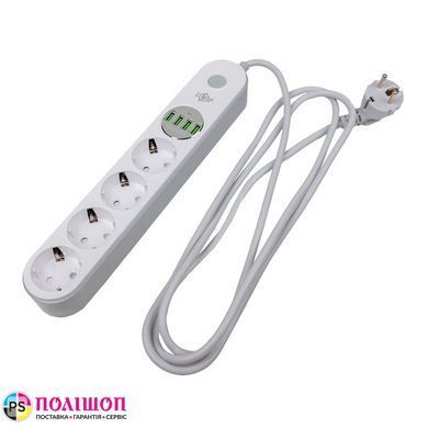 Мережевий фільтр LogicPower F24U4 (4x220V-2500W, 4xUSB-5V/3,4A 17W Auto Max)