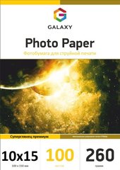 Фотопапір 260 г/м2 формат 10х15 100 аркушів суперглянцевий Galaxy
