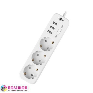 Сетевой фильтр PREMIUM LP-X3 USB 2м White (3x220V-2200W, 3xUSB-3,4A)