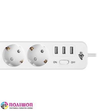 Сетевой фильтр PREMIUM LP-X3 USB 2м White (3x220V-2200W, 3xUSB-3,4A)
