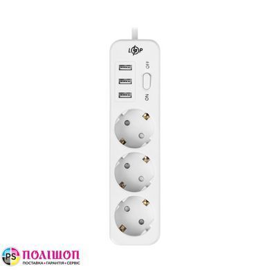 Сетевой фильтр PREMIUM LP-X3 USB 2м White (3x220V-2200W, 3xUSB-3,4A)
