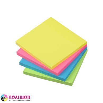 Бумага для заметок Buromax NEON 75х75 мм с клейким слоем, 250 л., неоновые ассорти (BM.2315-98)