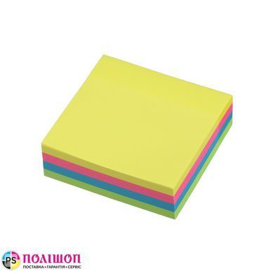 Бумага для заметок Buromax NEON 75х75 мм с клейким слоем, 250 л., неоновые ассорти (BM.2315-98)