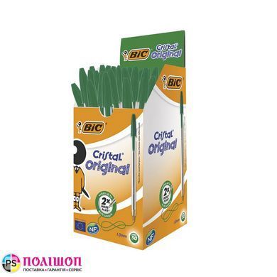 Ручка кулькова масляна BIC Cristal Original, зелена