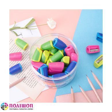 Точилка для олівців DELI E0520 без контейнера, 1 отвір, гумове покриття, рожева