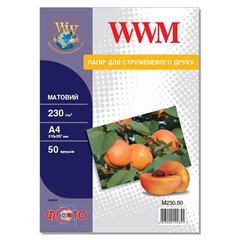 Фотобумага 230 г/м2 формат А4 50 листов матовая WWM