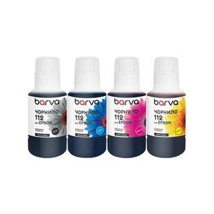 Комплект чорнил BARVA для Epson 112, 4x140 мл, OneKey, пігментні, BK/C/M/Y