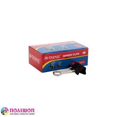 Биндеры для бумаги 19 мм, черные H-Tone (уп. 12 шт)