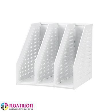 Лоток вертикальный Deli E78995 пластик, 1-3 отделения, светло-серый