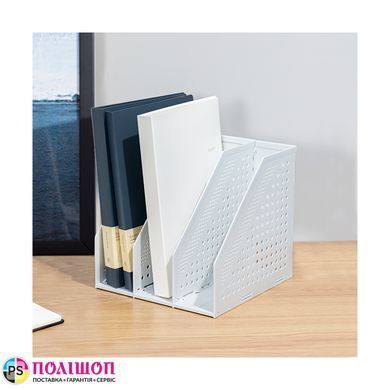 Лоток вертикальный Deli E78995 пластик, 1-3 отделения, светло-серый