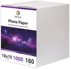 Фотобумага 160 г/м2 формат 10х15 1000 листов глянцевая Galaxy