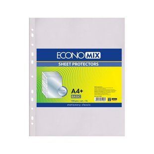 Файли для документів А4+ глянцеві Economix 30 мкм 100 шт. (E31106)