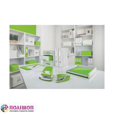 Дырокол Leitz WOW, 30 листов, цвет зеленый металлик