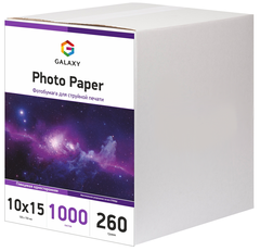 Фотопапір 260 г/м2 формат 10х15 1000 аркушів глянцевий Galaxy