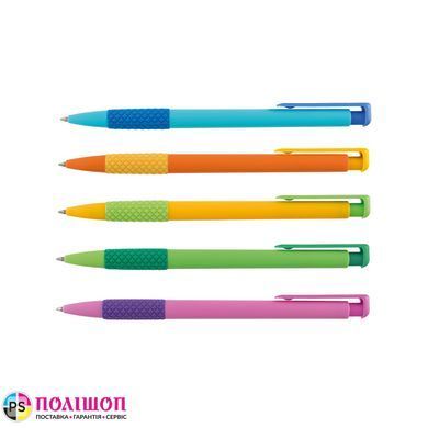 Набор из 5 шариковых ручек ECONOMIX PHAETON, корпуса ассорти (пишут синим)