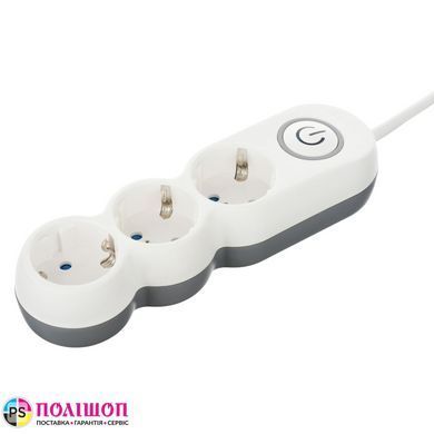 Подовжувач мережевий 2E Plus 10A, 3м, білий (3x220V-2300W)