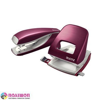 Степлер металлический Leitz New NeXXt Style, 30 листов, гранатовый красный