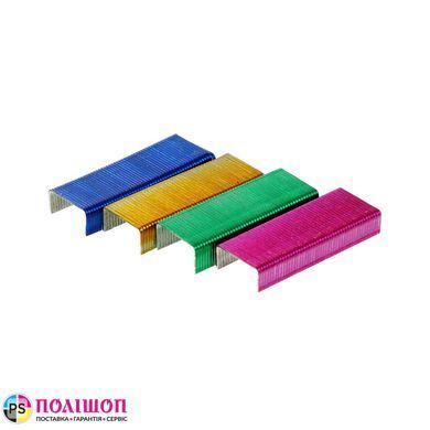 Скоби BUROMAX 24/6, кольорові, 1000 шт