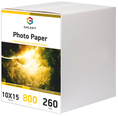 Фотопапір 260 г/м2 формат 10х15 800 аркушів суперглянцевий Galaxy