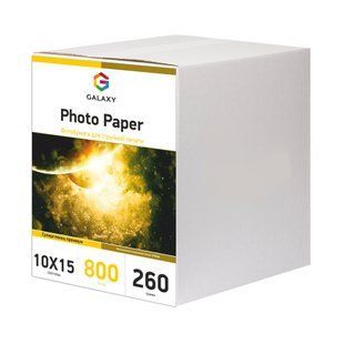 Фотобумага 260 г/м2 формат 10х15 800 листов суперглянцевая Galaxy