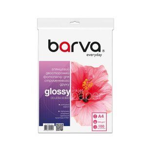 Фотобумага 230 г/м2 формат A4 100 листов двухсторонняя глянцевая Everyday Barva