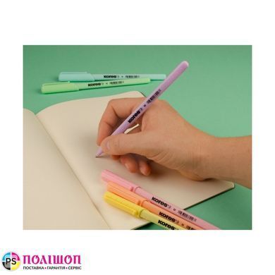 Набор шариковых ручек Kores K-Pen Super Slide, 1 mm, пастельные цвета, 6 шт.