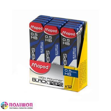 Стержни Maped BLACK'PEPS к механическим карандашам HB 0,5мм (12шт)
