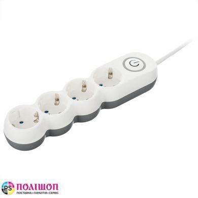 Удлинитель сетевой 2E Plus 10А, 3м, белый (4x220V-2300W)