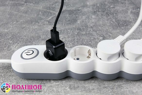 Удлинитель сетевой 2E Plus 10А, 3м, белый (4x220V-2300W)