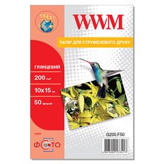 Фотобумага 200 г/м2 формат 10х15 50 листов глянцевая WWM
