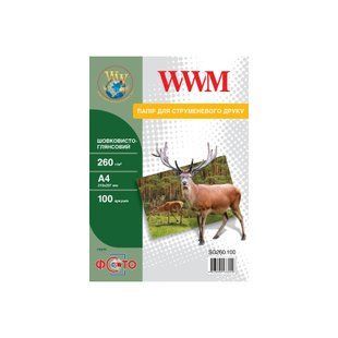 Фотопапір 260 г/м2 А4 100 аркушів шовк глянець WWM